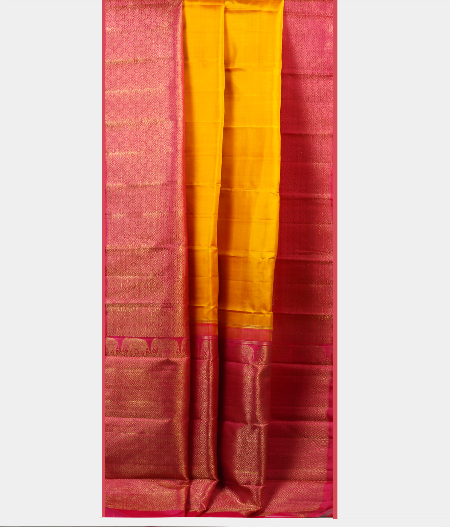 Yellow Handwoven Kanjivaram Silk Saree T1803242