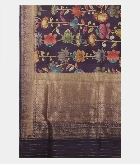 Blue Tussar Printed Saree T1887434