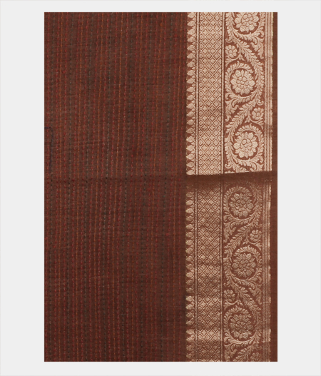 Brown Tussar Printed Saree T1898293