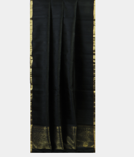 Black Woven Raw Silk Saree T193468-image