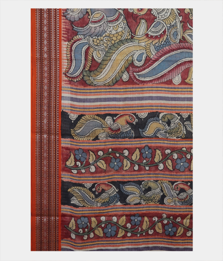 Grey Tussar Kalamkari Saree T2020224