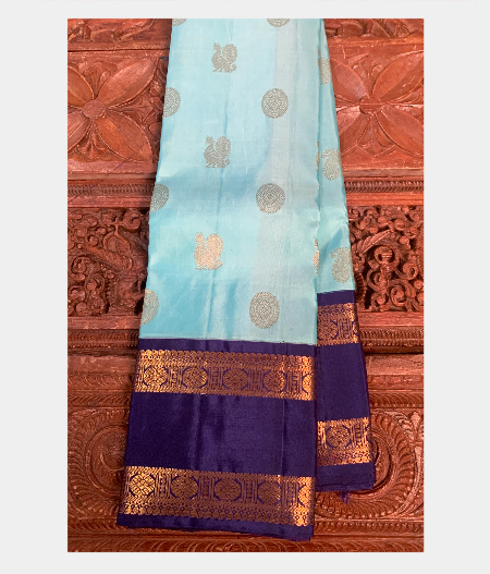 Light Blue Handwoven Kanjivaram Silk Saree T196803-image