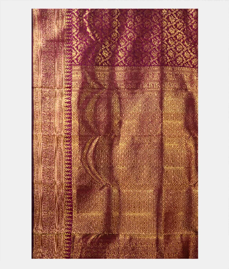 Purple Handwoven Kanjivaram Silk Saree T1919034