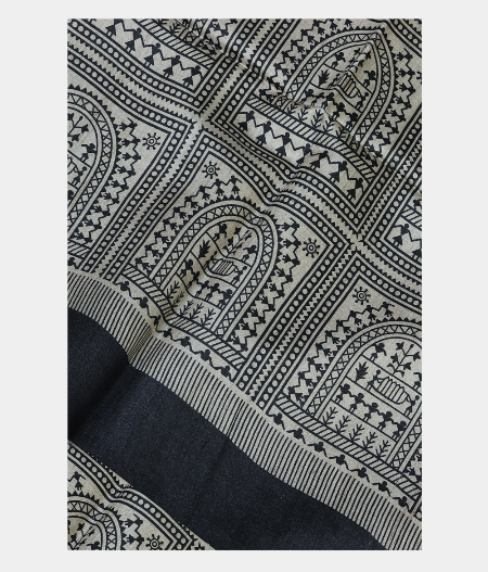 Grey Tussar Printed Saree T198226-image
