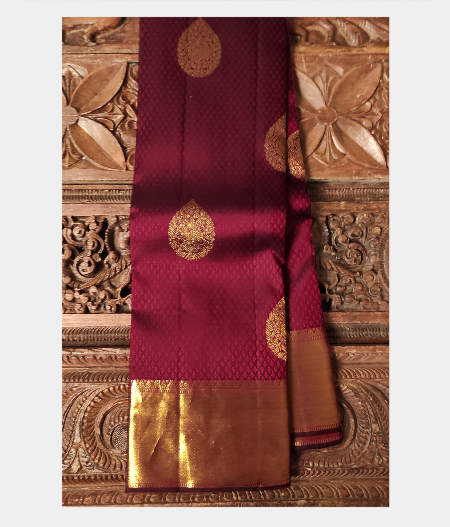 Burgundy Handwoven Kanjivaram Silk Saree T192738-image