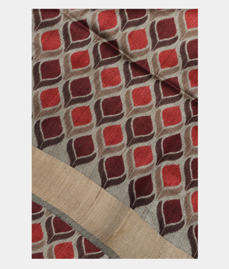 Grey Tussar Printed Saree T197701-image