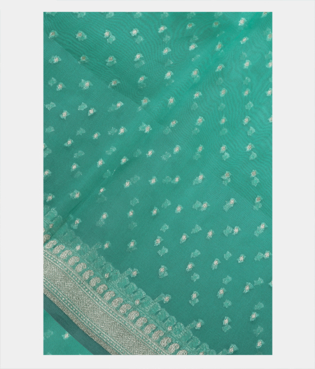 Green Banaras Organza Saree T199098-image