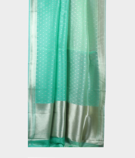 Green Banaras Organza Saree T1990982