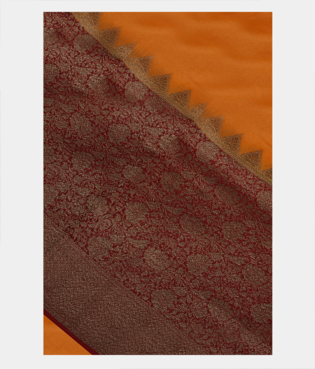 Yellow Banaras Organza Saree T184351-image