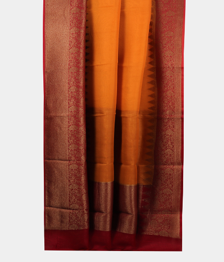 Yellow Banaras Organza Saree T1843512