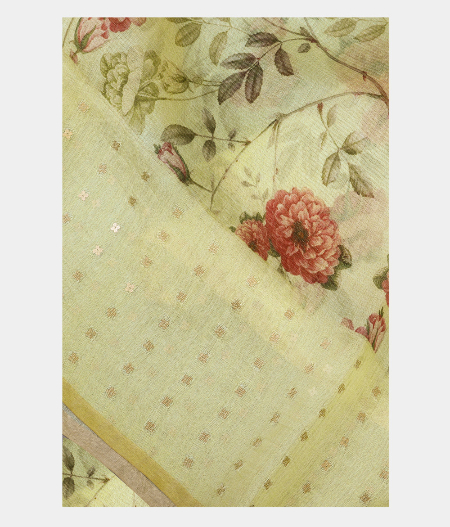 YellowTissue Organza Printed Saree T198795-image