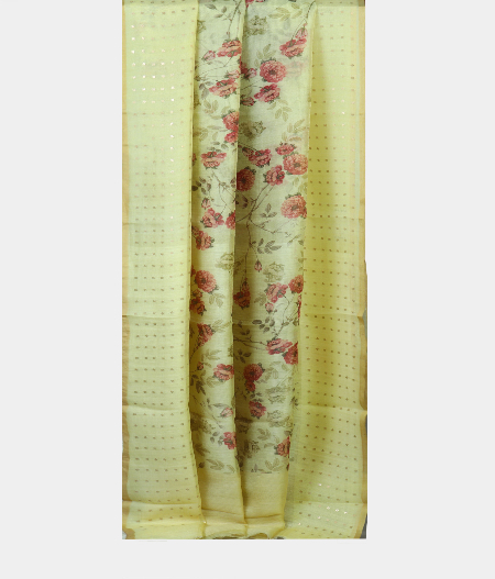 YellowTissue Organza Printed Saree T1987952