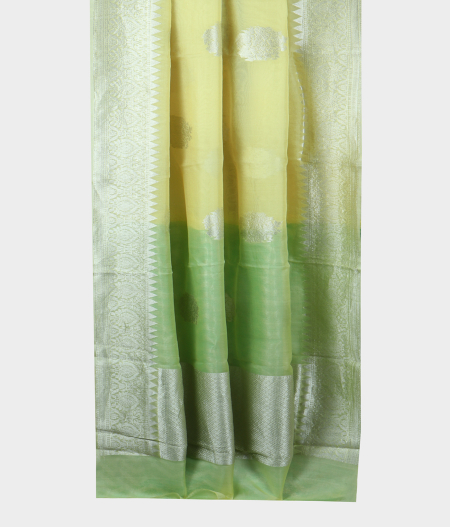 Yellow Banaras Organza Saree T1871782