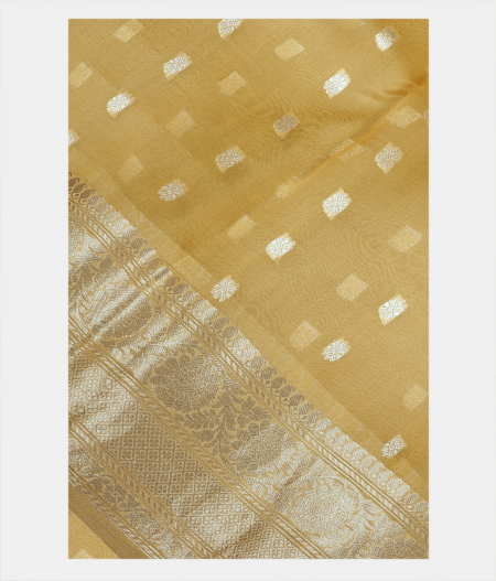 Yellow Banaras Organza Saree T199101-image