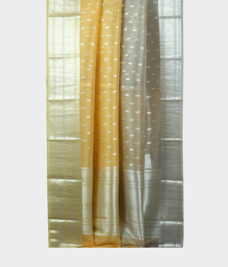 Yellow Banaras Organza Saree T1991012