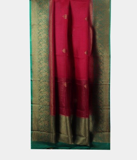 Magenta Banaras Organza Saree T1843072
