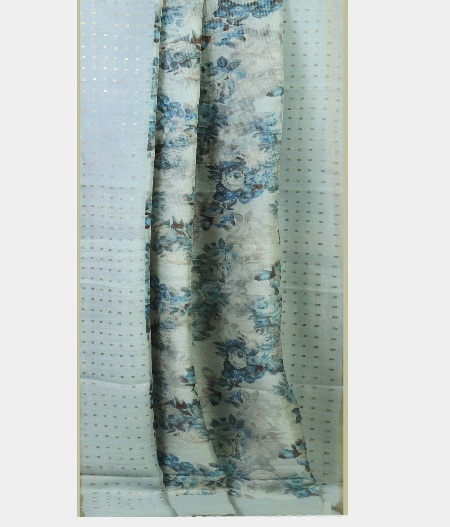 Light Blue Tissue Organza Printed Saree T1987922