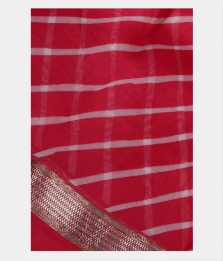 Magenta Kora Organza Printed Saree T174187-image