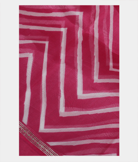 Pink Kora Organza Printed Saree T191555-image