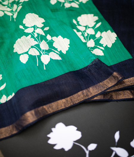 Green Tussar Printed Saree T198768-image