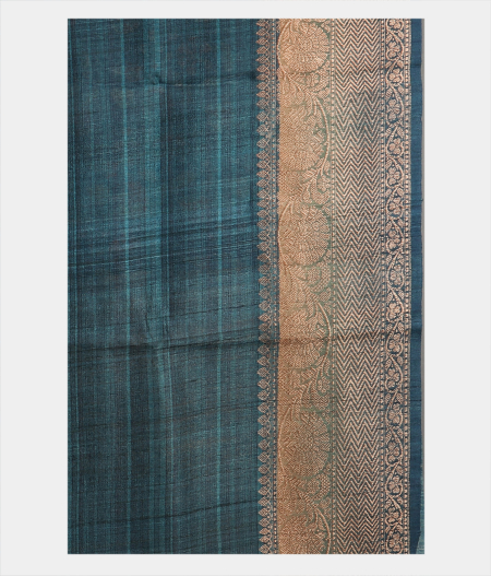 Blue Tussar Printed Saree T2042534