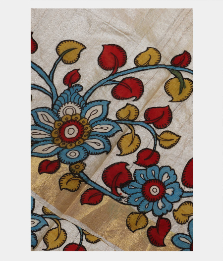 Beige Tussar Patch Work Saree T188962-image