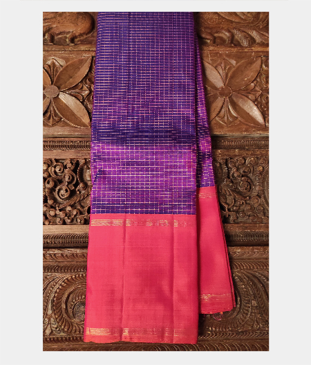 Purple Handwoven Kanjivaram Silk Saree T192881-image