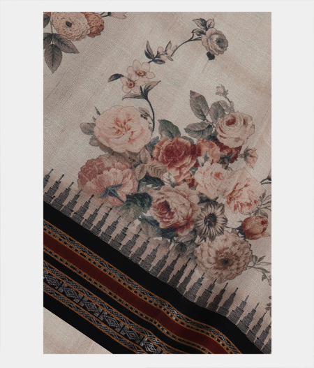 Beige Vidarbha Tussar Saree T203435-image