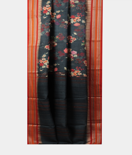 Dark Grey Vidarbha Tussar Saree T1915912