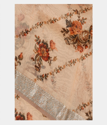 Peach Organza Printed Saree T154509-image