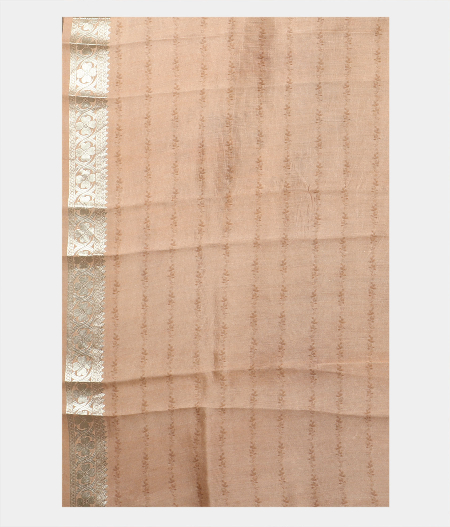 Peach Organza Printed Saree T1545093