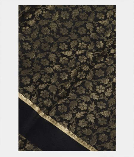 Black Crepe Silk Saree T187581-image