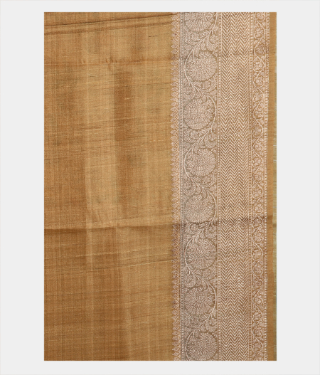 Yellow Tussar Printed Saree T2042484