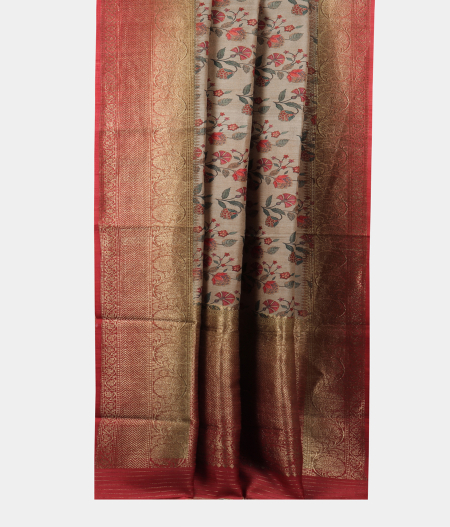 Beige Tussar Printed Saree T2042473