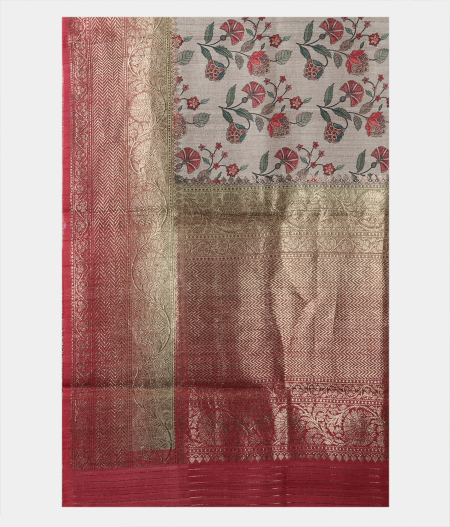 Beige Tussar Printed Saree T2042475