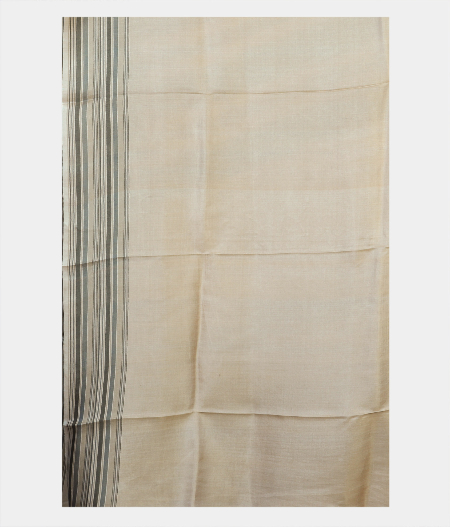 Beige Twill Silk Saree T1994183