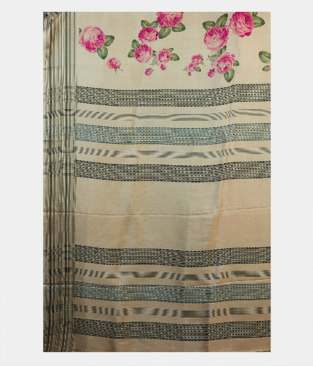 Beige Twill Silk Saree T1994184