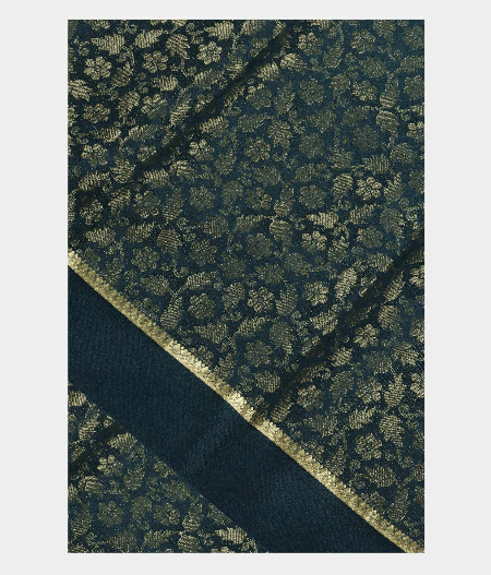 Peacock Blue Crepe Silk Saree T187578-image