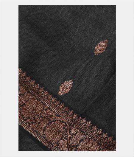 Dark Grey Tussar Saree T202058-image