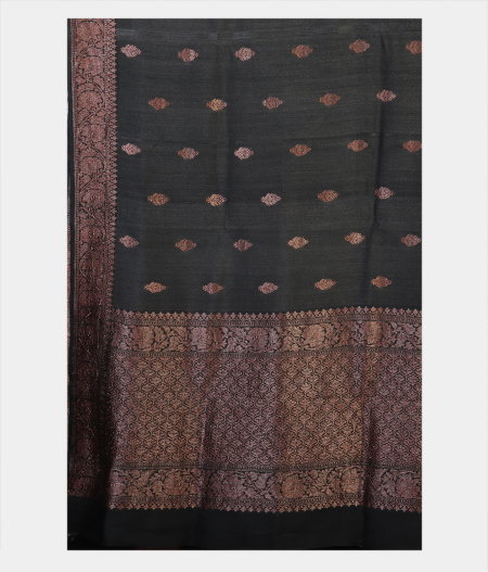 Dark Grey Tussar Saree T2020584