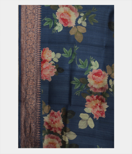 Blue Tussar Saree T1898553