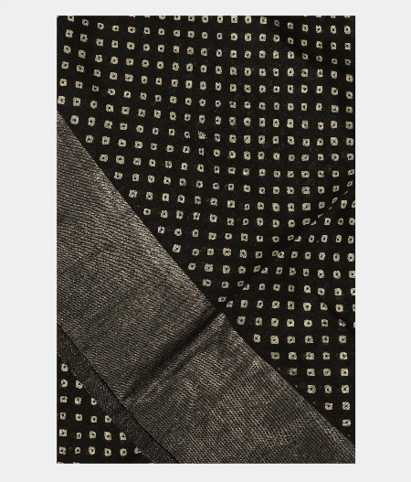 Black Soft Tussar Printed Saree T190875-image