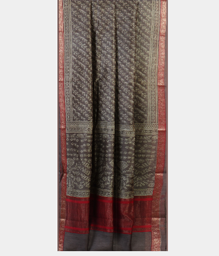 Light Brown Soft Tussar Printed T1993182