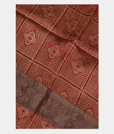 Orange Soft Tussar Printed Silk T198530-image