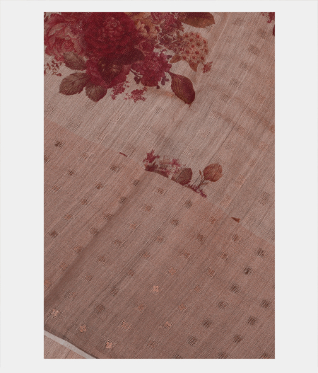 Beige Tussar Printed Saree T187193-image