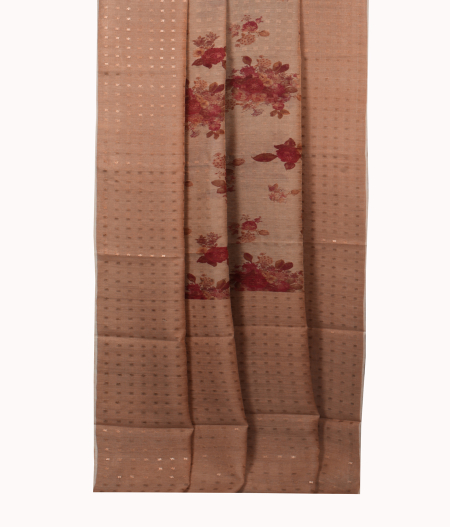 Beige Tussar Printed Saree T1871932