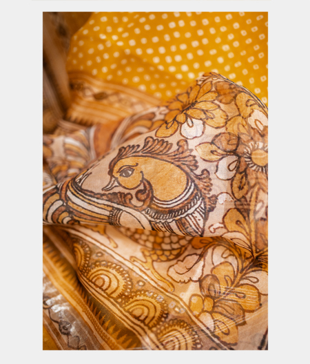 Yellow Kora Organza Printed Saree T1994912