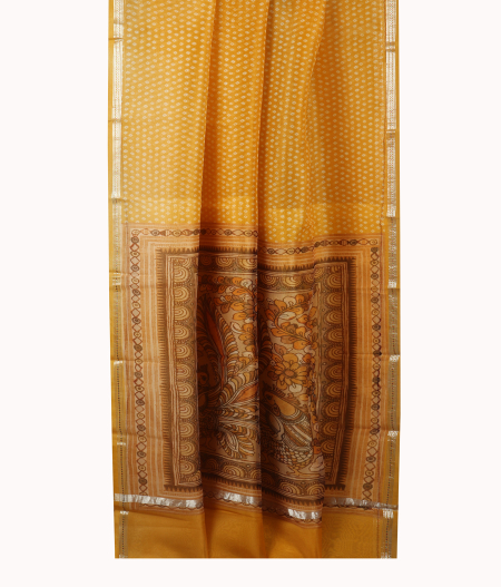 Yellow Kora Organza Printed Saree T1994913