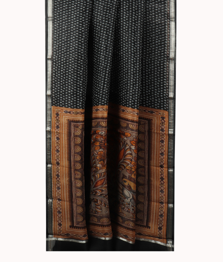 Black Kora Organza Printed Saree T1915453