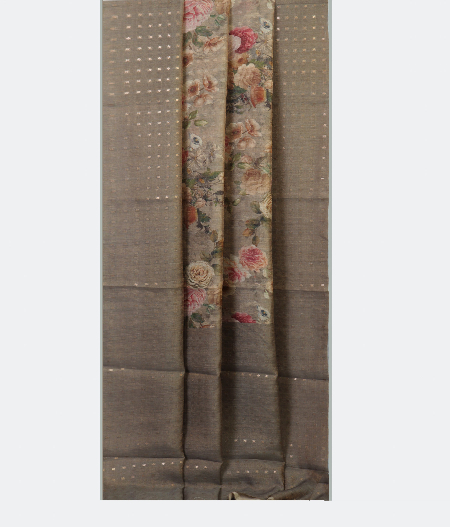 Brown Tussar Printed Saree T1791712